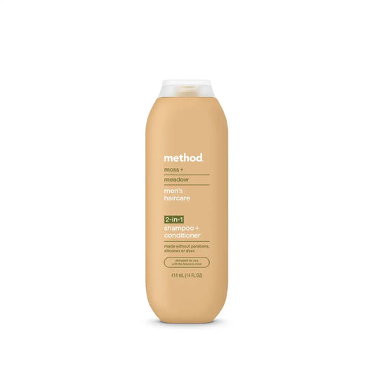 men 2-in-1 shampoo + conditioner - moss + meadow, 14 fl oz