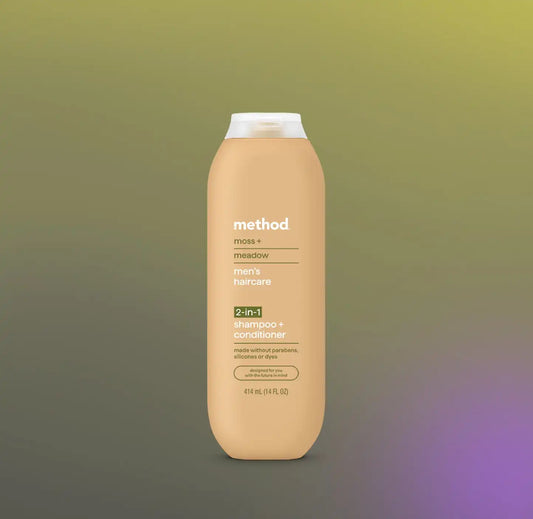 men 2-in-1 shampoo + conditioner - moss + meadow, 14 fl oz