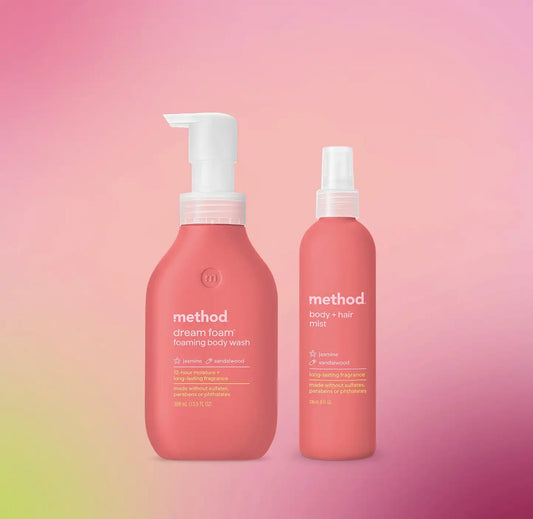 jasmine + sandalwood body wash + mist duo