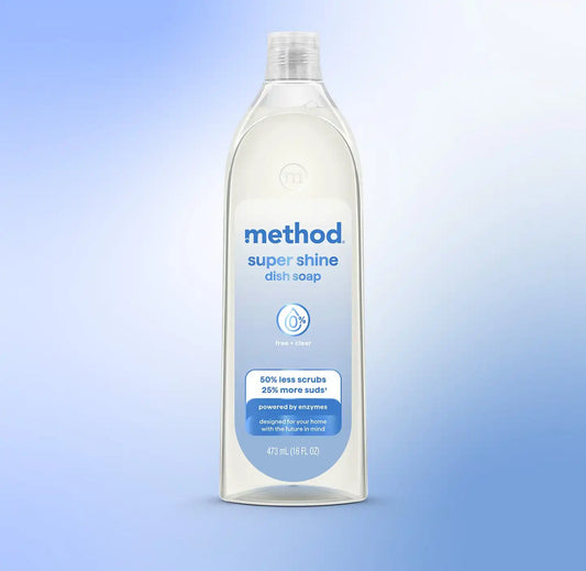 super shine liquid dish soap - free + clear, 16 fl oz