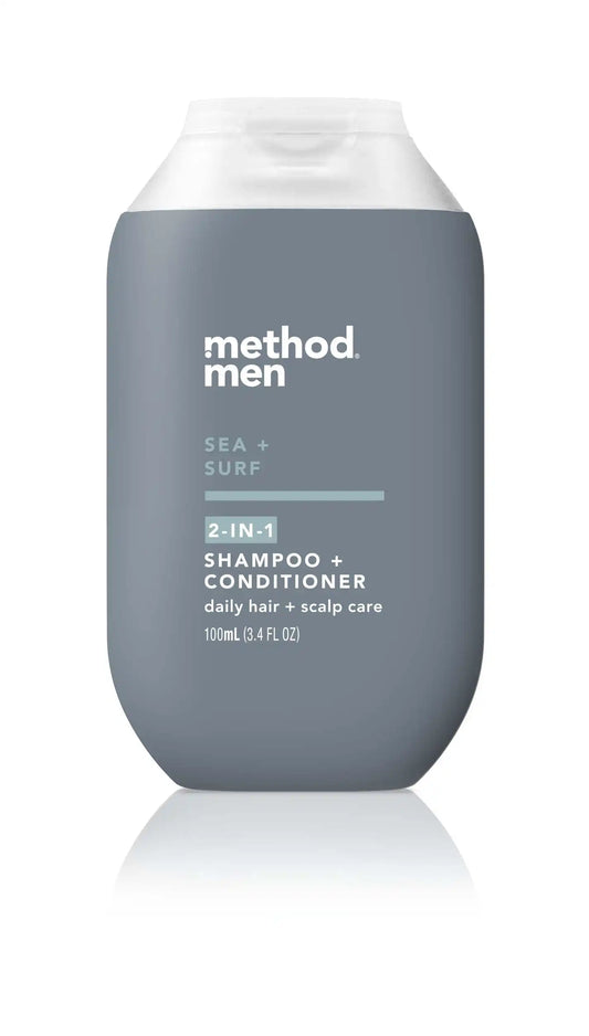 men 2-in-1 shampoo + conditioner - sea + surf, 3.4 fl oz