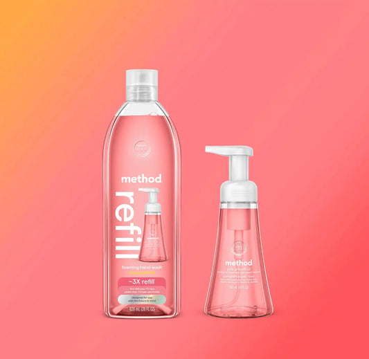 pink grapefruit foaming hand wash starter set, 38 oz
